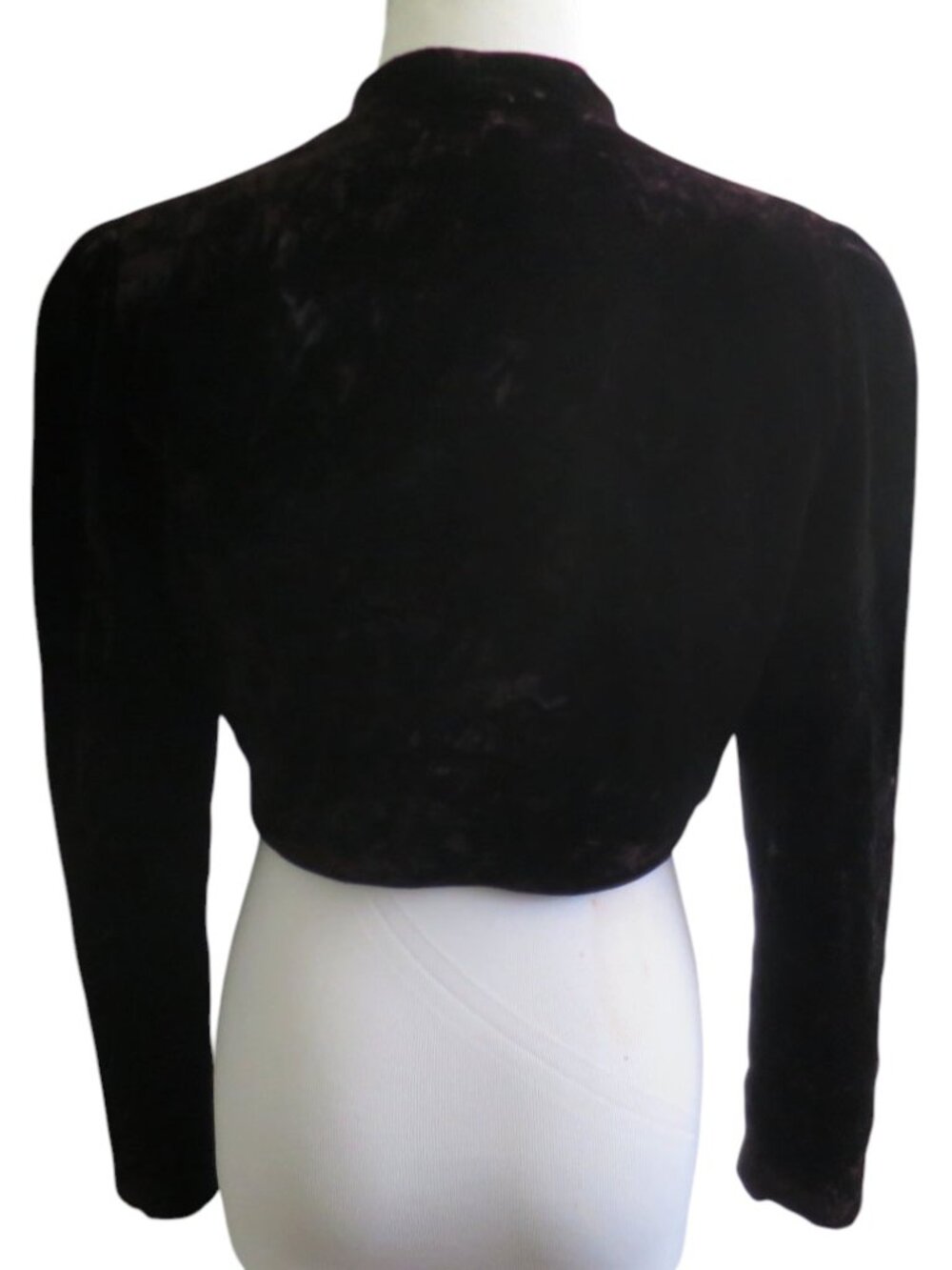 Vintage Whimsigoth Velvet Bolero Crop Jacket Size S - Picture 4 of 7